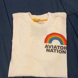 Aviator Nation Rainbow boyfriend tee